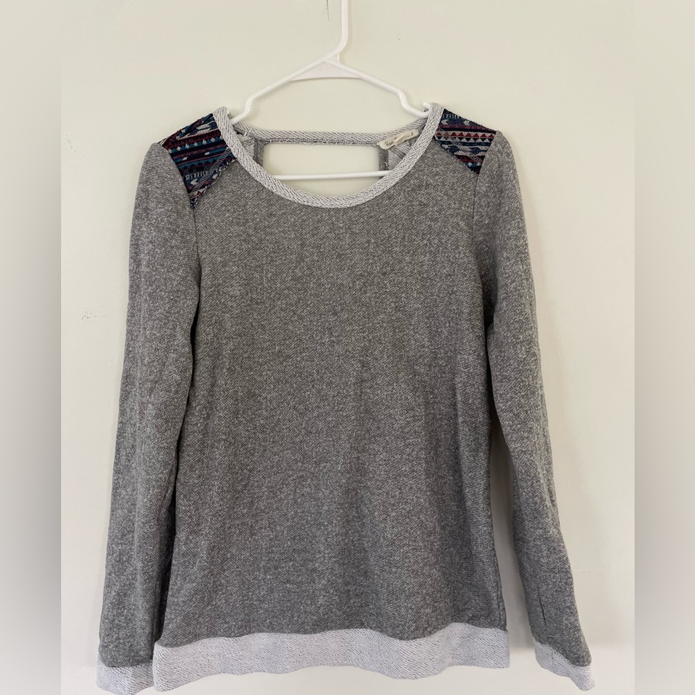 Hem & thread | boho sweater | neutral | open back | size medium